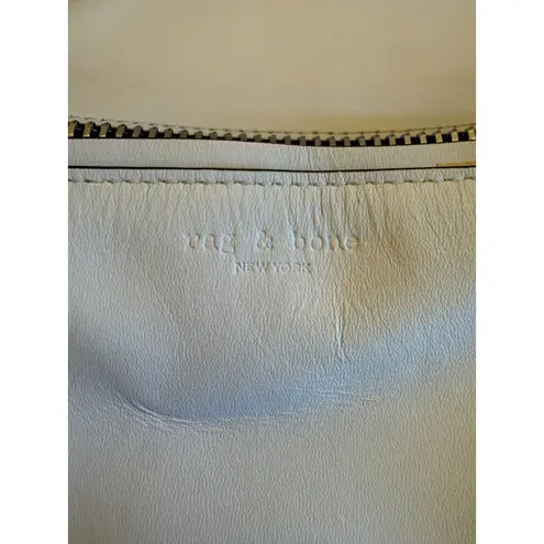 rag & bone Elliot Off White Crossbody Smooth Leather Sling Bag Silver Hardware