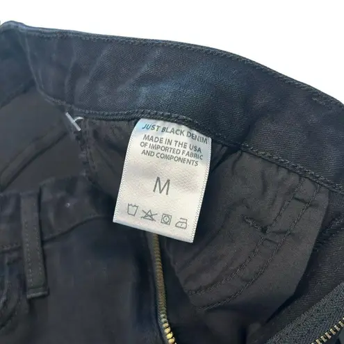 Just Black Size M Tatiana A-Line Denim Mini Skirt Black Frayed Stitch Fix NWT