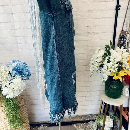 Boutique Long Tassel Back Denim Jacket