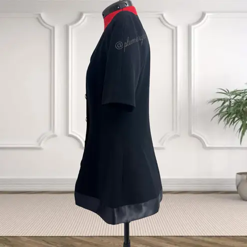 Vintage Rimini Black Short Sleeve Blazer Skirt Suit Professional Jacket Size 4