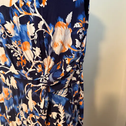 Dana Buchman Blue Floral Sleeveless Dress