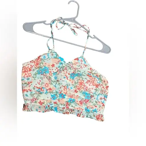 American Eagle NWT  Floral Tie Crop Top Size Medium‎