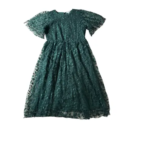 Baltic Born NWT Kendra Lace Dress Size 1XL Green Embroidery Festive Midi Holiday
