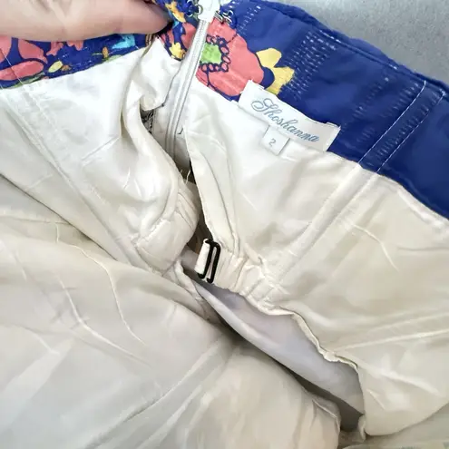 Shoshanna Dress Floral Blue Strapless Lined Cotton Silk Blend Mini Dress Women 2