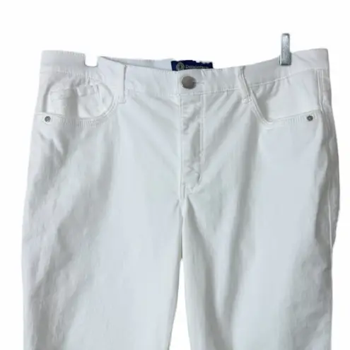 Democracy Absolution White Raw Hem Cropped Jeans Women’s Size 16 Stretch Denim