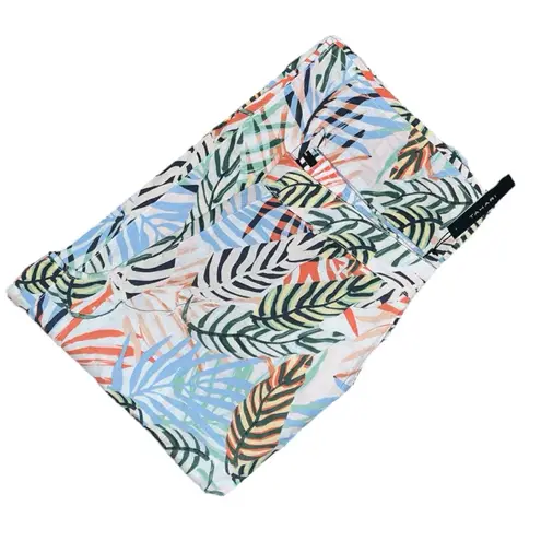 Tahari Flat Front Cropped Linen Pant