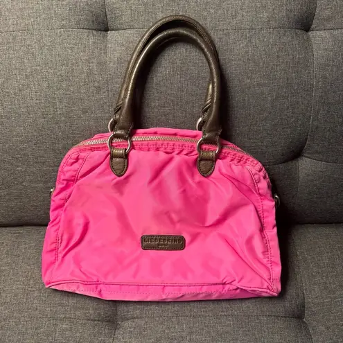 Liebeskind Berlin Pink and Brown Nylon Crossbody Bag