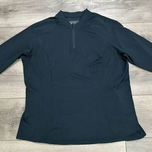 Coolibar Black 1/4 Zip Long Sleeve UPF Pullover Swim Shirt Coverup Size XL