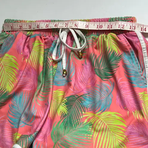 Jess Lea Tropical Print Activewear Shorts Pink Size Large