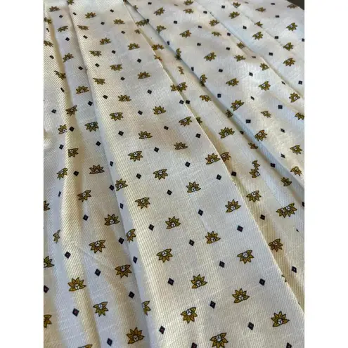 Counterparts Vintage Midi Skirt Sz 6 Beige Sunflowers Pleated Cottagecore