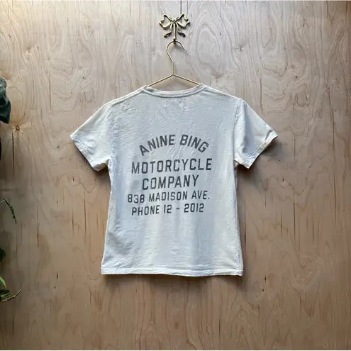 ANINE BING Levy Tee Motorcycle Club Off-White S