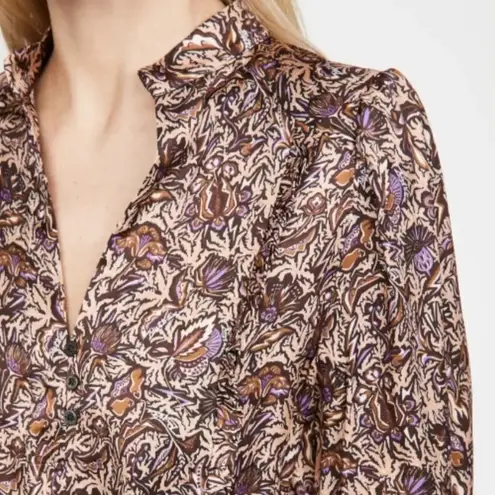 Zadig & Voltaire Zadig & Voltaire Rowdy Satin Thorn Asymmetric Midi Dress Boho Parisian Size L