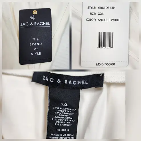 Zac and Rachel Tie Waist Crop Pants in Cream Color Size XXL NWT