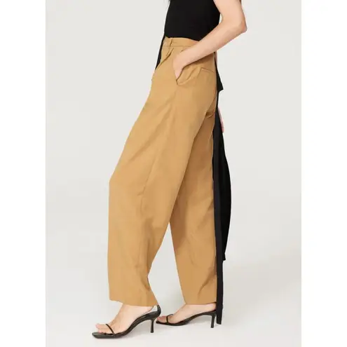 Vince  Pants Womens 10 Brown Drop Waist Pleated Trousers Wide Leg Slouchy