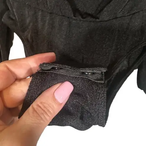 Band of the Free Black Aggie Cowl Layered Neck One Piece Bodysuit Women Sz XS