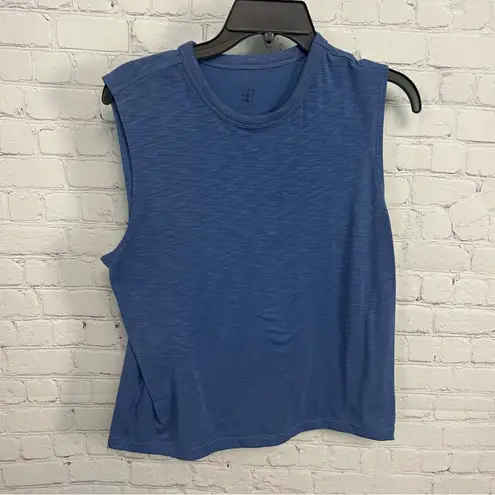 Title Nine slate blue cap sleeve activewear top gorpcore sporty tank size medium