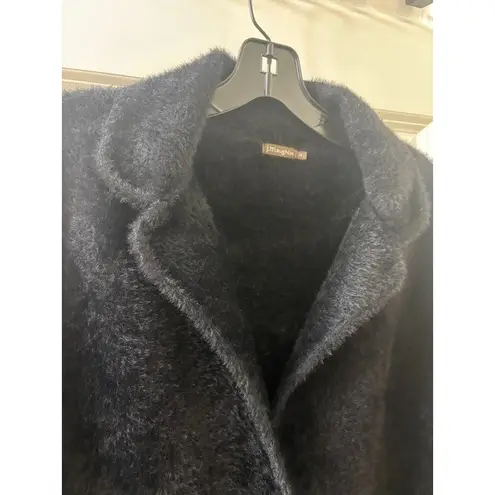 J. McLaughlin SOFT BLACK Button Front Stadium Coat Size M Trench