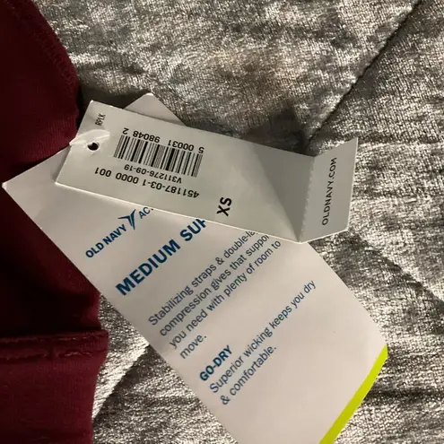 Old Navy Active Burgundy XS Racerback Sports Bra Go