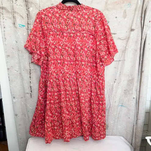 Ro's Garden Joey Mini Dress, Komaki Red Floral Size XL
