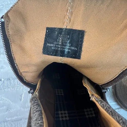 Bullboxer Dorian Ankle Boots Womens 10 Brown Leather Chelsea Wedge Zipper Grunge