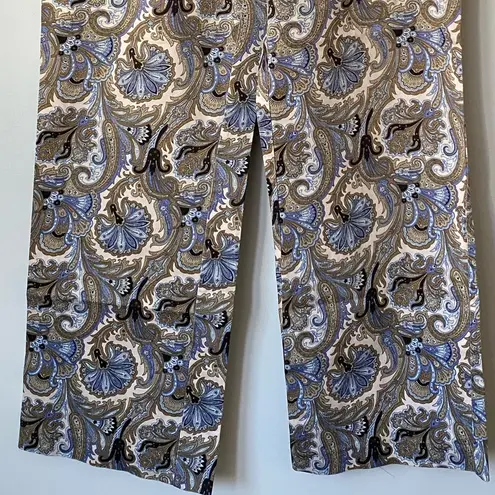 Ecco Paisley Brown Tan Wide Leg Pants Size 8