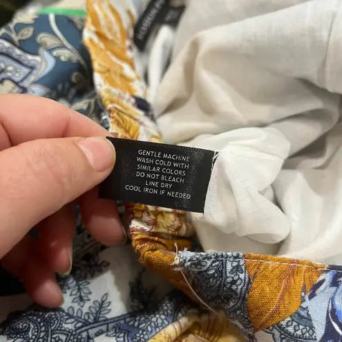 Boston Proper Women’s Wide Leg Pants Size 6 Boho Floral Print High Rise Retro