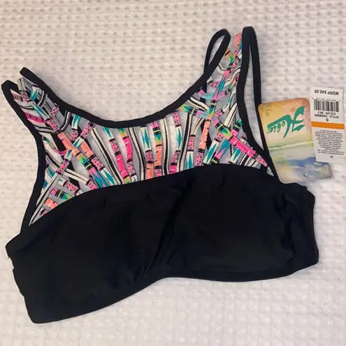 Hobie NWT!  Bright Neon Multicolor Bikini Top Swim