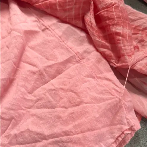 J. Jill Pink Bubble Midi Skirt with Smocked Ruffles Size XS