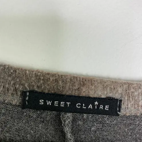 Sweet Claire Gray Brown Tie Dye Print Long Sleeve Midi Dress Womens Size Medium