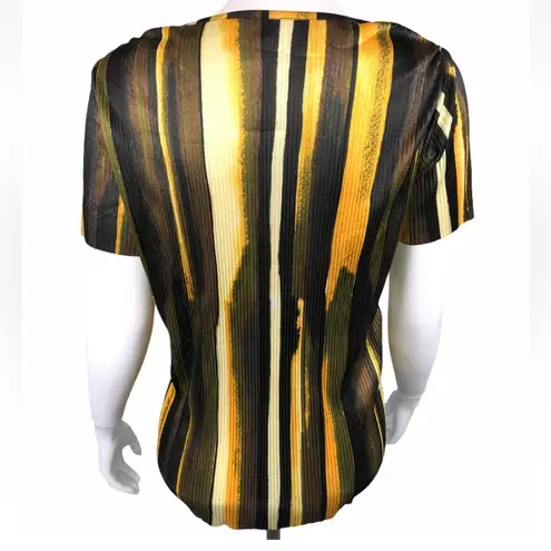 Cuddl Duds Women's Pullover Pleated Jersey Crew-Neck Top Olive Multi Size Small - Image 4