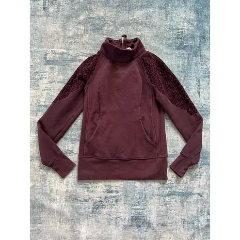 Lululemon  Floral Flock Pullover in Black Cherry Size 4