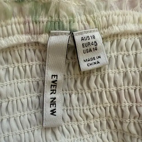 Ever New Sleeveless Floral Tiered Midi Dress Womens 14 White Bridal Bows Cottage