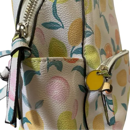 Vibrant Citrus Pattern Women's Faux Leather Backpack from Parfois (Euro brand) Orange
