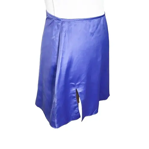 Danielle Guizio Satin Mini Skirt In Lilac Prime Side Slit Women’s Size L Flawed