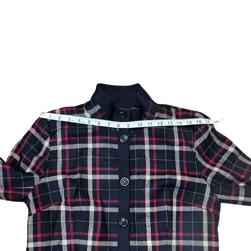 Pendleton Vintage Virgin Wool Navy Red & White Plaid Button-Down Blazer size 12