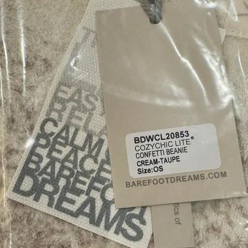 Barefoot Dreams Cozy Chic Lite Confetti Beanie - Cream/Taupe Knit NWT