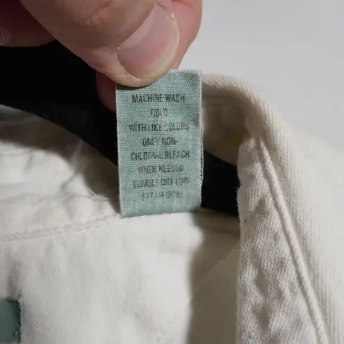 Marsh Landing VTG USA White Collared Snap Button Tank 100% Cotton Womens Large L