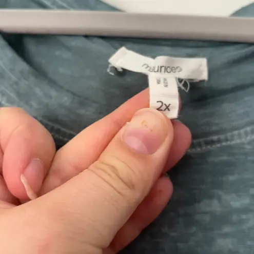 Maurice's  2X Oversized Graphic T Shirt Adventure Awaits Mountain Trees Teal