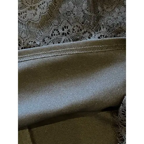 Maggy London Ivory And Black Lace Overlay Cap Sleeve Sheath Peplum Dress Size 6