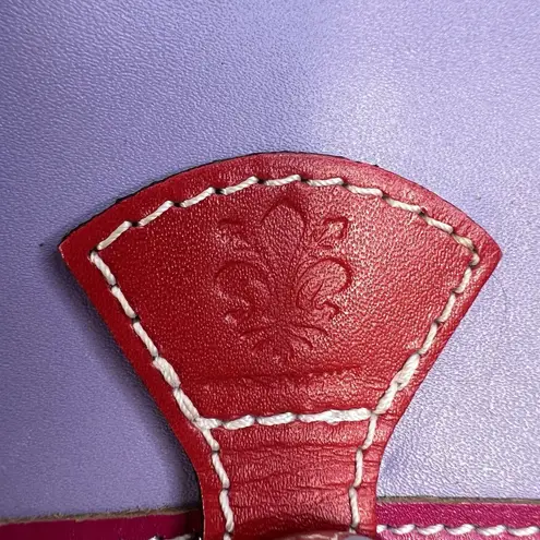 Vera Pelle Leather Crossbody Bag Saddle Bag Italian Leather Small Purse Travel Purple