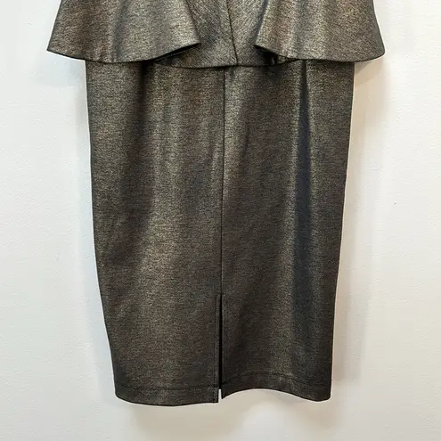 Alice + Olivia  Dahlia Metallic Peplum Mini Bodycon Tank Dress Size 6