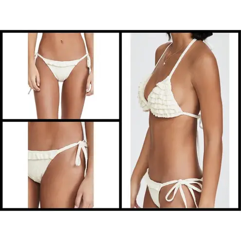 Devon Windsor 💕💕 Ruffle Bikini Carine Top + Cara Bottoms ~ White Zebra S NWT