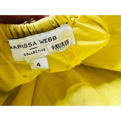 MARISSA WEBB x RTR Yellow Hourglass Waist Cutout Midi Summer Dress Size 4