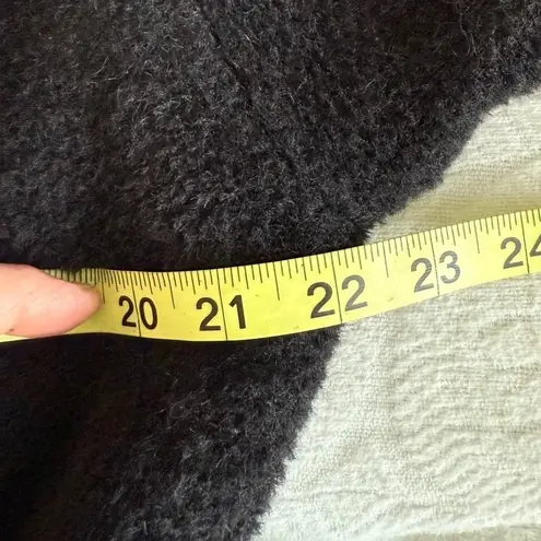 Perry Ellis 90s Y2K Vintage Black Alpaca Wool Long Sherpa Belted Trench Coat