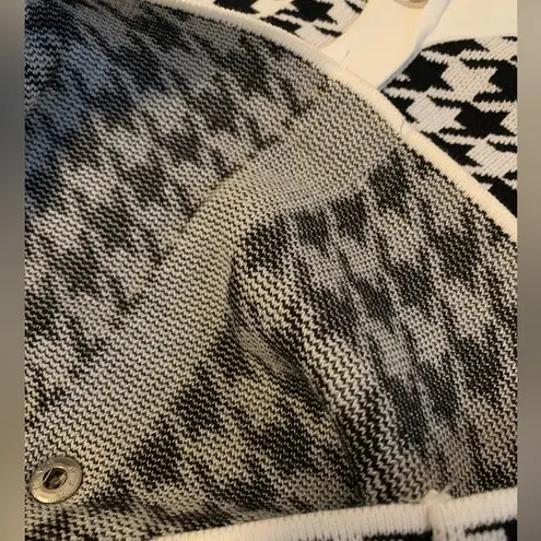 Houndstooth Pattern Contrast Trim Sweater Dress