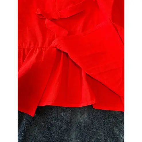 Zesica Sleeveless Blouse with Peblum Waist and Bows NWT Size XL (P11) Red