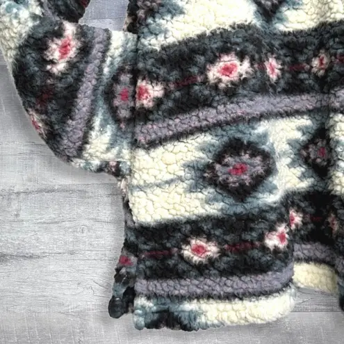 Roper Southwestern Quarter Zip Polar Fleece Pullover Women S Aztec Ivory Pockets White