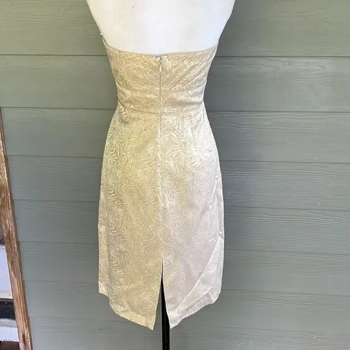 Molly New York Metallic Gold Sparkly Strapless Dress Size 6