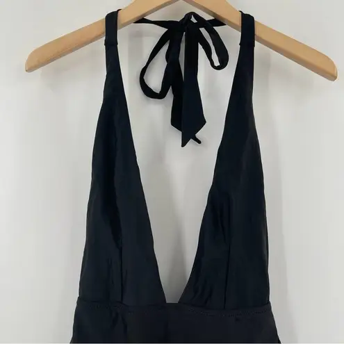 Kendall + Kylie  Swimsuit One Piece Plunge Black Sexy Beach Swim Tie NWT Medium