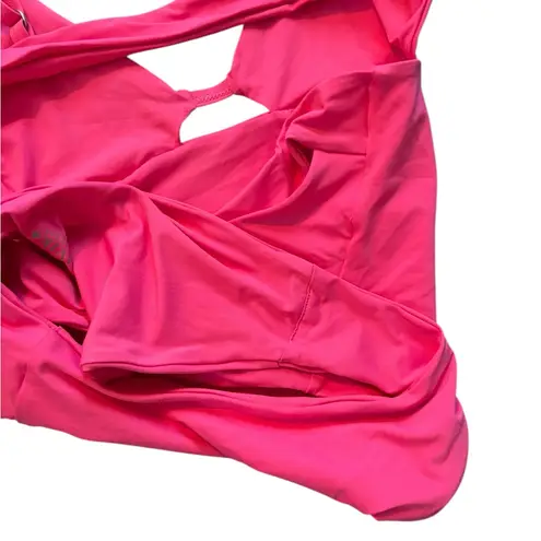 Tavik swim Tavik Adrian Moderate One Piece Swimsuit Sz S With Cut Outs Fuchsia Pink Plunge